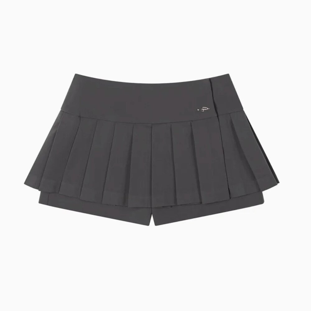 The Porta - mini skirt with shorts/ charcoal